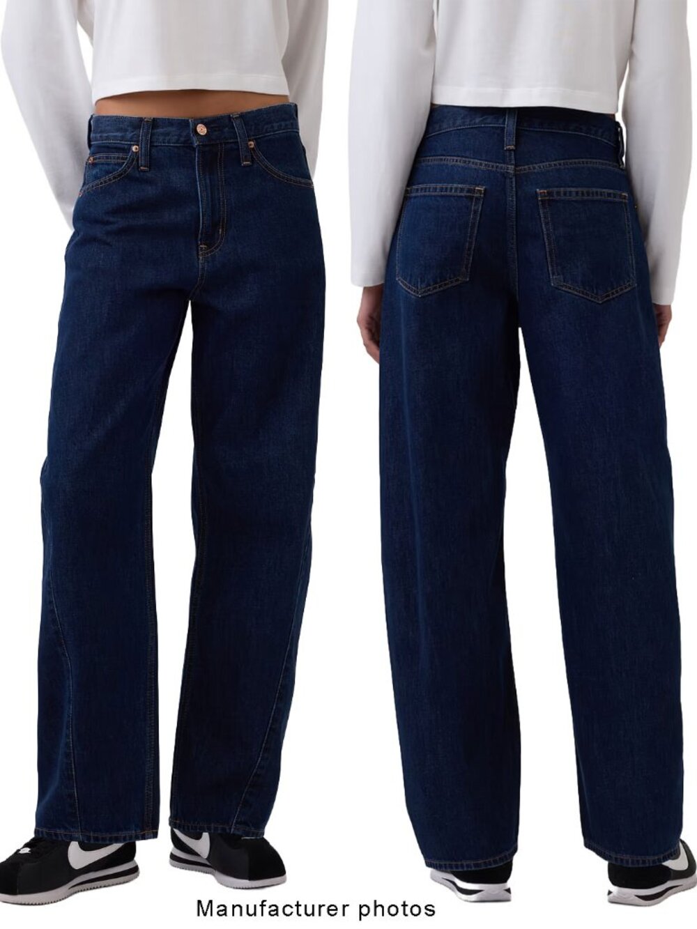 Gap High Rise Barrel Jeans in Dark Rinse 28 TALL - Picture 10 of 10
